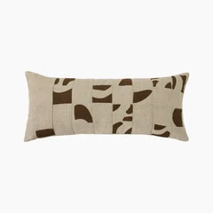 HK Living Rectangle Cushion | Natural Patchwork Linen