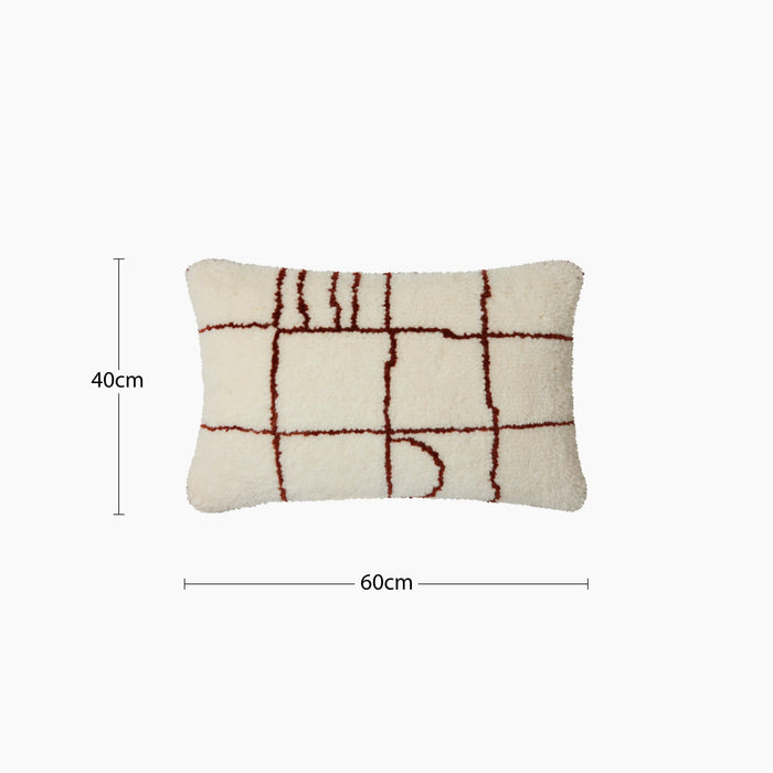 HK Living Rectangle Cushion Burnt Umber Knitted Wool