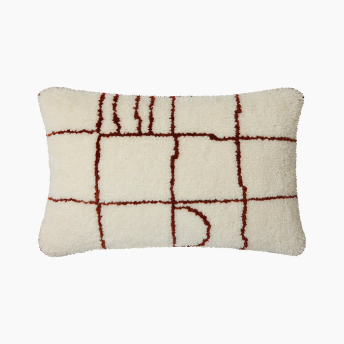 HK Living Rectangle Cushion Burnt Umber Knitted Wool
