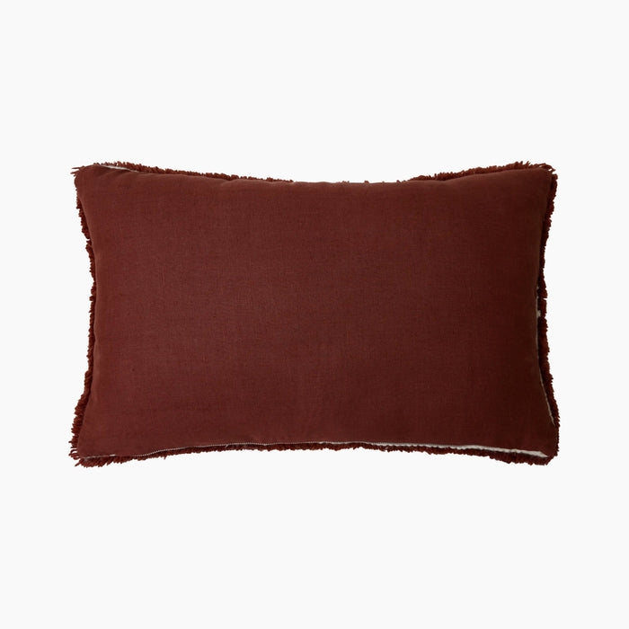 HK Living Rectangle Cushion Burnt Umber Knitted Wool