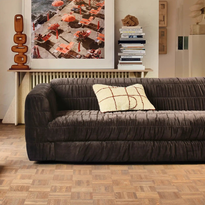 HK Living Rectangle Cushion Burnt Umber Knitted Wool