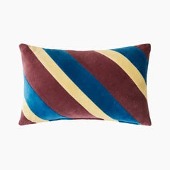 HK Living Rectangle Cushion | Burgundy Striped Velvet