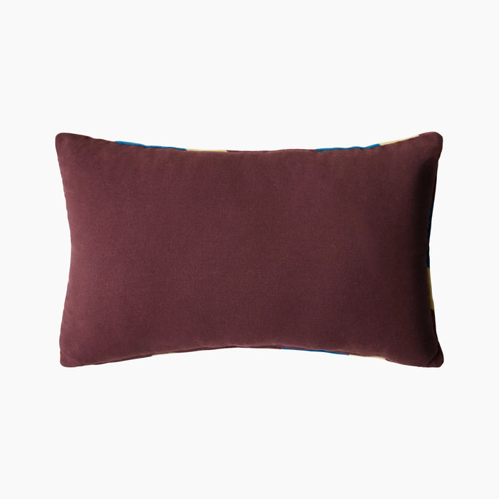 HK Living Rectangle Cushion Burgundy Striped Velvet