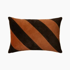 HK Living Rectangle Cushion | Orange Striped Velvet