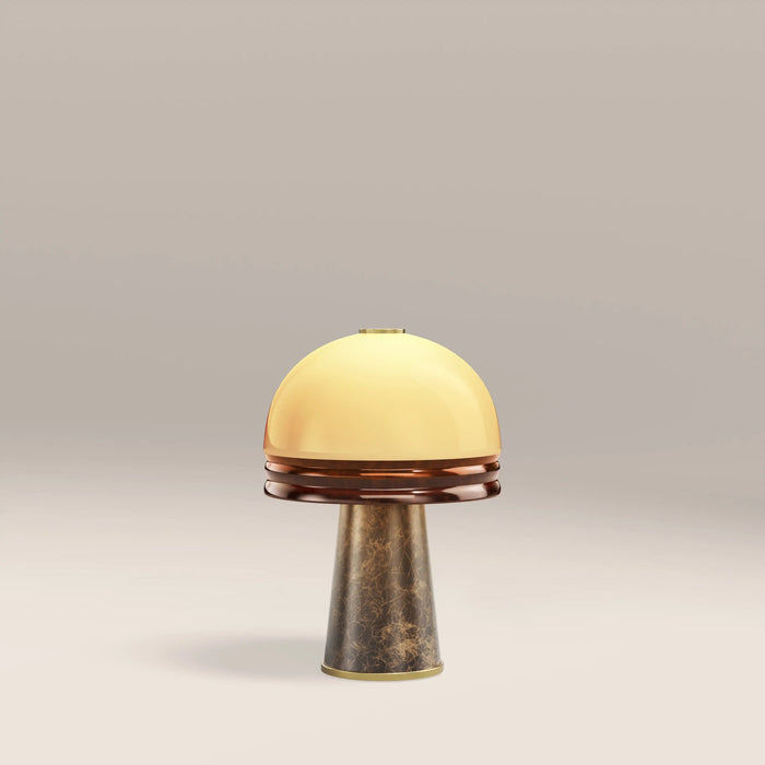 Wanda Table Lamp Opal Glass & Chocolate Brown Marble