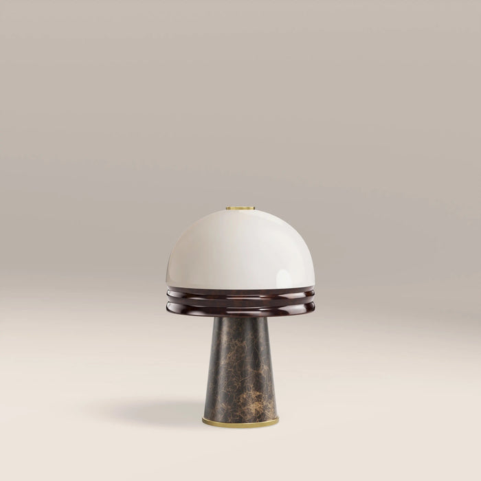 Wanda Table Lamp Opal Glass & Chocolate Brown Marble