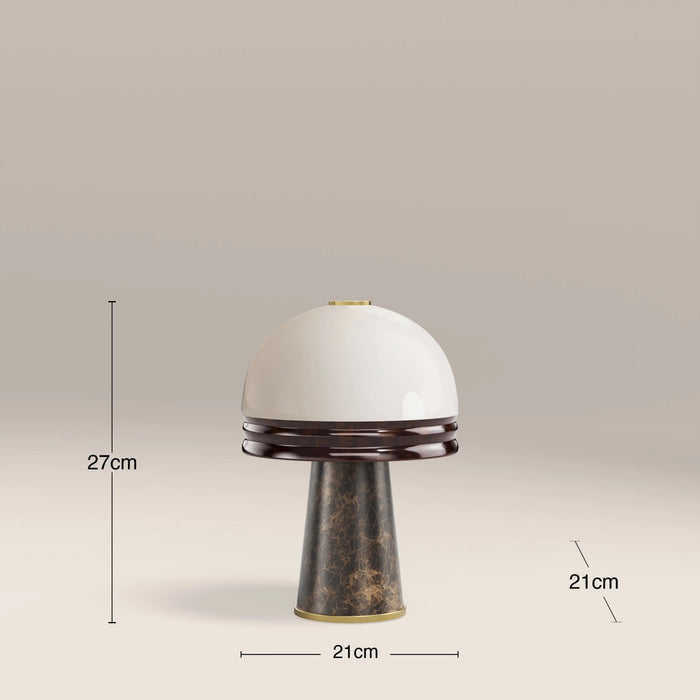 Wanda Table Lamp Opal Glass & Chocolate Brown Marble