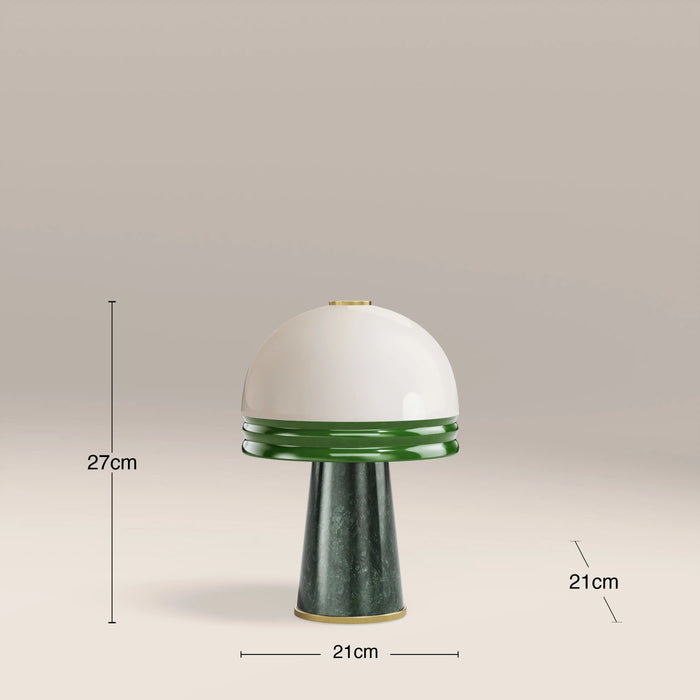 Wanda Table Lamp Opal Glass & Dark Green Marble
