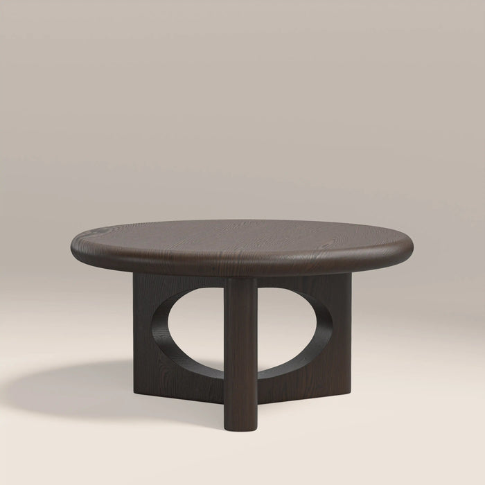 Turner Round Wooden Coffee Table Dark Walnut