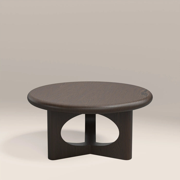 Turner Round Wooden Coffee Table Dark Walnut
