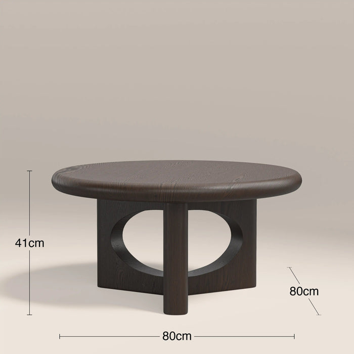 Turner Round Wooden Coffee Table Dark Walnut