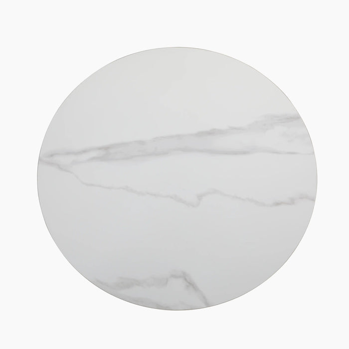 Delina Round Table Top White Sintered Stone
