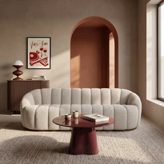 Ivy 3 Seater Sofa | Speckled Stone Sustainable Boucle