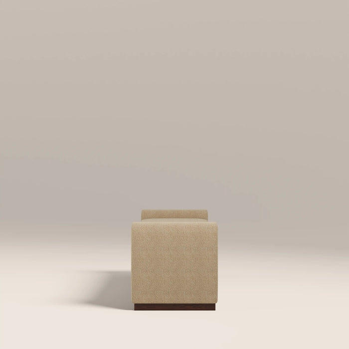 Bennett 3 Seater Bench Speckled Latte Boucle & Walnut