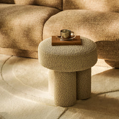 Ayla Pouffe | Speckled Stone Sustainable Boucle