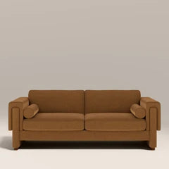 Ava 3 Seater Sofa | Caramel Brown Sustainable Mohair Velvet