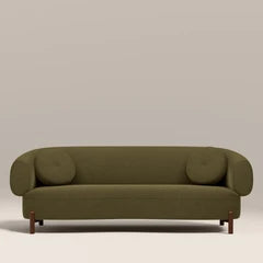 Hallfield 3 Seater Sofa | Moss Green Sustainable Mohair Velvet