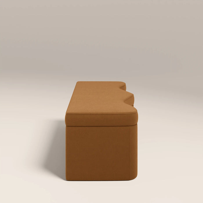 Ivan Storage Ottoman Caramel Brown Sustainable Mohair Velvet