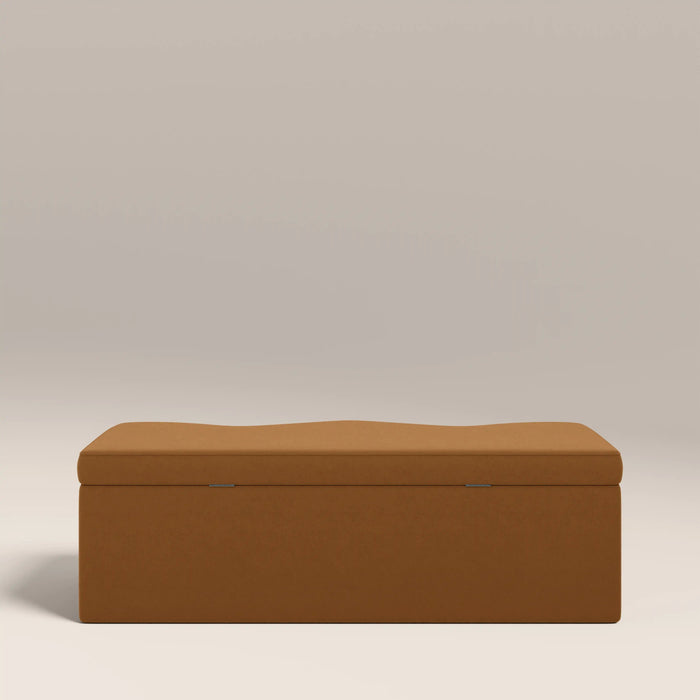 Ivan Storage Ottoman Caramel Brown Sustainable Mohair Velvet