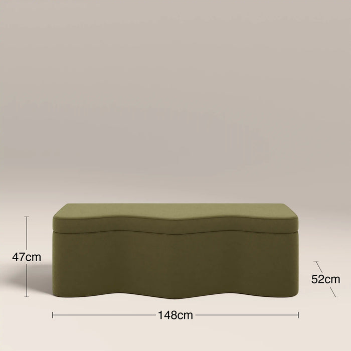 Ivan Storage Ottoman Moss Green Sustainable Mohair Velvet