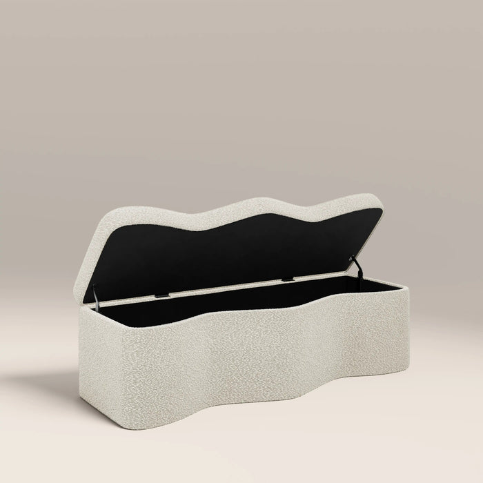Ivan Storage Ottoman Speckled Stone Sustainable Boucle