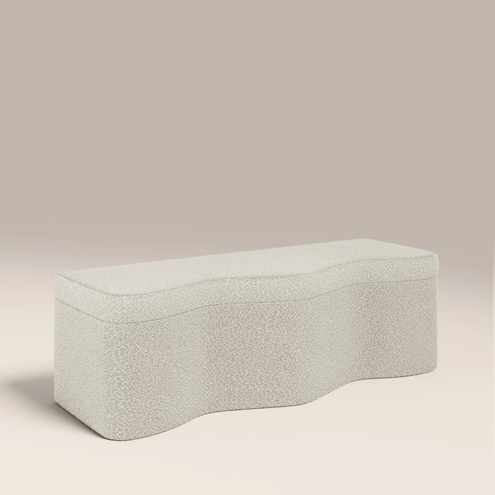 Ivan Storage Ottoman Speckled Stone Sustainable Boucle
