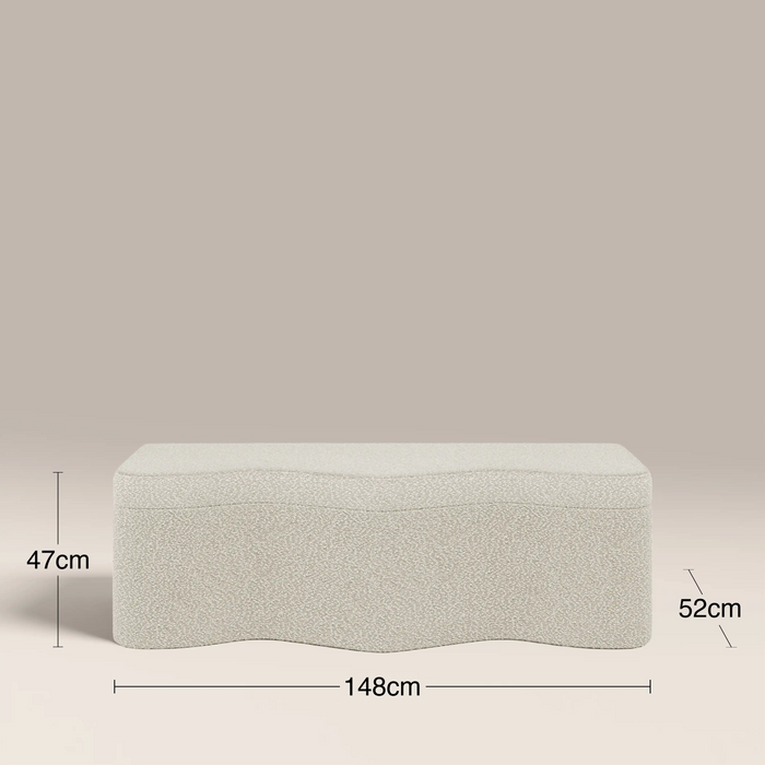 Ivan Storage Ottoman Speckled Stone Sustainable Boucle