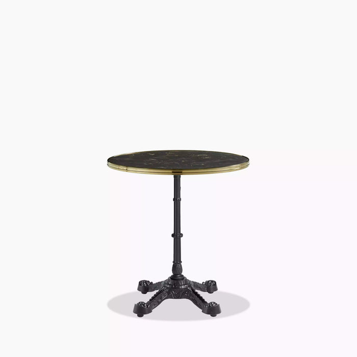 Parisian Style Flat Auto-Adjust Dining Table Brown Marble & Brass