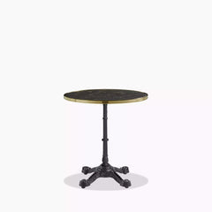 Parisian Style Flat Auto-Adjust Dining Table | Brown Marble & Brass