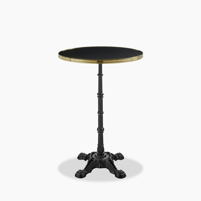 Parisian Style Flat Auto-Adjust Bar Table Black & Brass