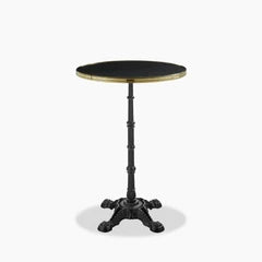 Parisian Style Flat Auto-Adjust Bar Table | Black & Brass