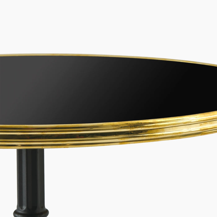 Parisian Style Flat Auto-Adjust Bar Table Black & Brass