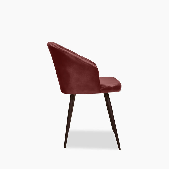 Argyle Carver Dining Chair Vintage Red Faux Leather & Black
