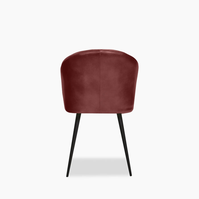 Argyle Carver Dining Chair Vintage Red Faux Leather & Black