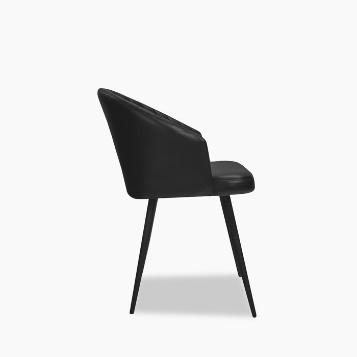 Argyle Carver Dining Chair Vintage Black Faux Leather & Black