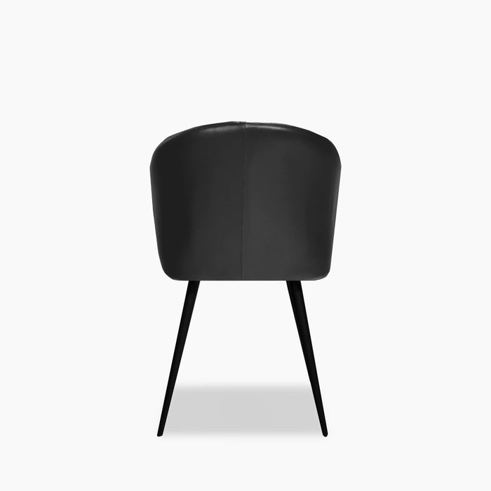 Argyle Carver Dining Chair Vintage Black Faux Leather & Black