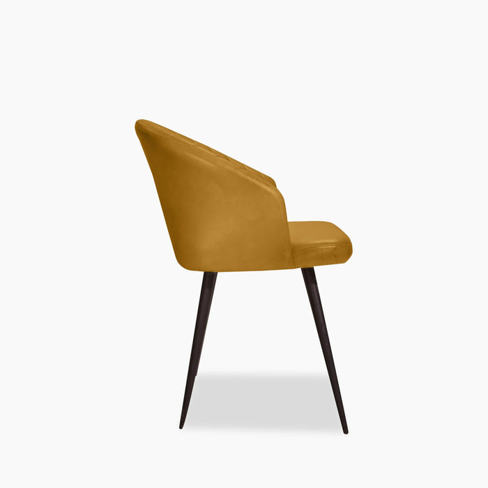 Argyle Carver Dining Chair Vintage Gold Faux Leather & Black