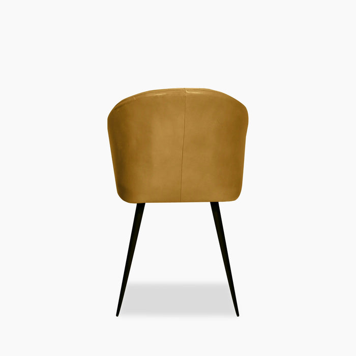 Argyle Carver Dining Chair Vintage Gold Faux Leather & Black