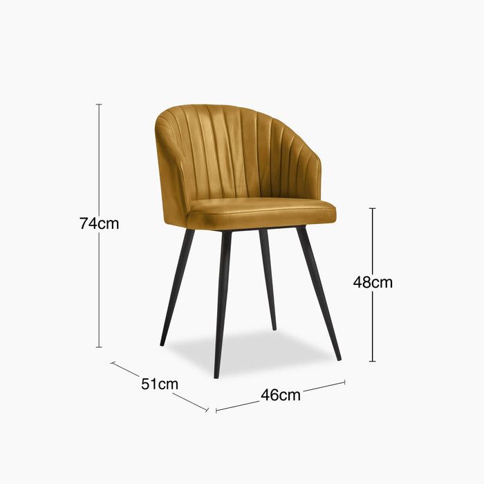 Argyle Carver Dining Chair Vintage Gold Faux Leather & Black