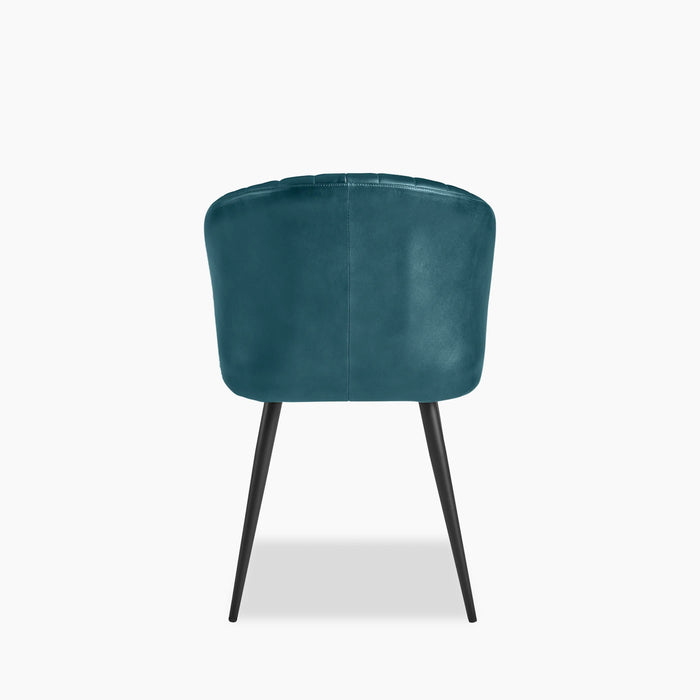 Argyle Carver Dining Chair Vintage Blue Faux Leather & Black