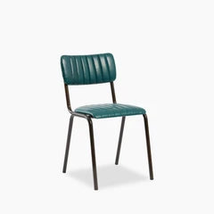 Gibson Stackable Dining Chair | Teal Faux Leather & Black