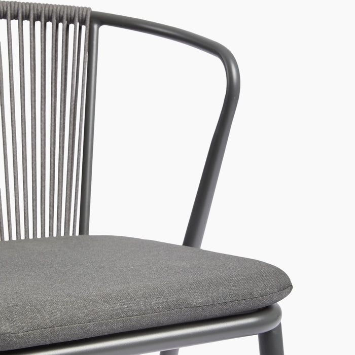 Lombard Carver Dining Chair Charcoal Grey Fabric