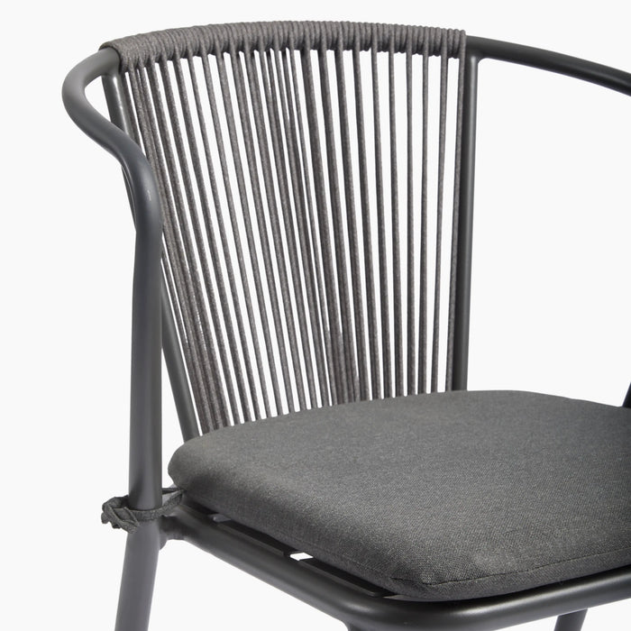 Lombard Carver Dining Chair Charcoal Grey Fabric