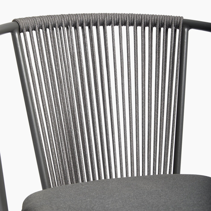 Lombard Carver Dining Chair Charcoal Grey Fabric