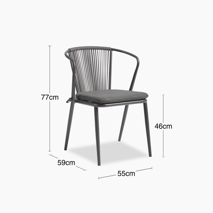 Lombard Carver Dining Chair Charcoal Grey Fabric