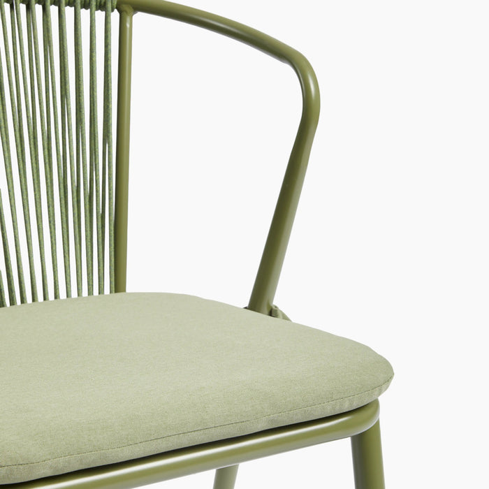 Lombard Carver Dining Chair Olive Green Fabric