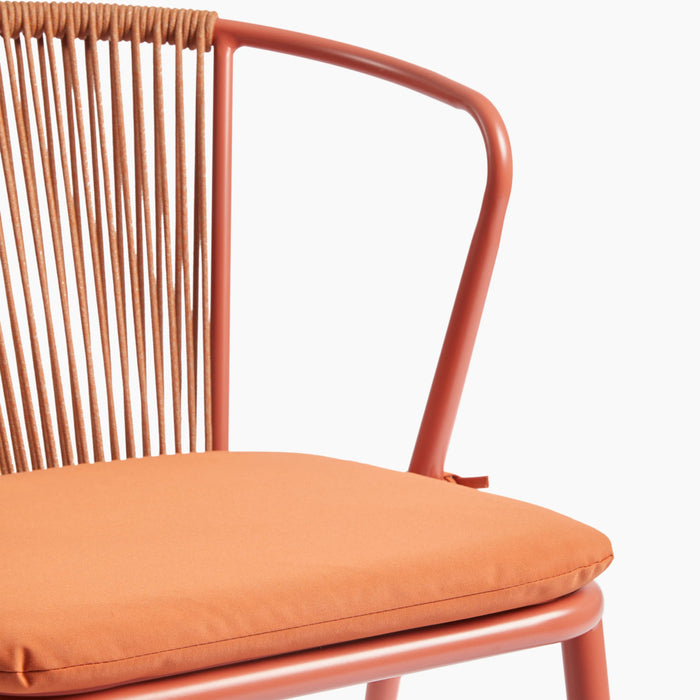 Lombard Carver Dining Chair Burnt Orange Fabric