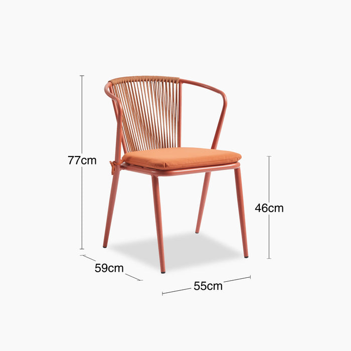 Lombard Carver Dining Chair Burnt Orange Fabric