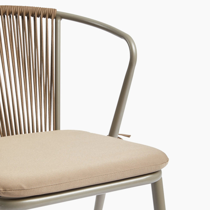 Lombard Carver Dining Chair Taupe Fabric