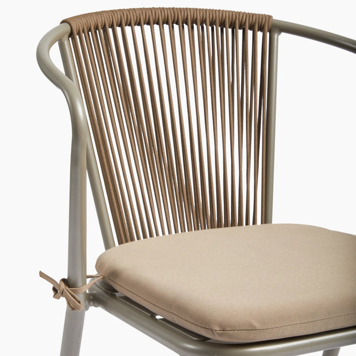 Lombard Carver Dining Chair Taupe Fabric